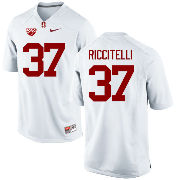 Men Stanford Cardinal #37 Collin Riccitelli College Football Jerseys Sale-White